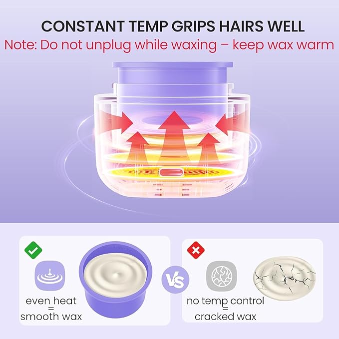 Mini Face Wax Kit for Women, Facial Waxing Kit with 26 Wax Sticks, 100g Waxing Beads, Long-lasting Facial Hair Removal, USB Fast Charging, Smart Constant Temp, Travel or Home Use