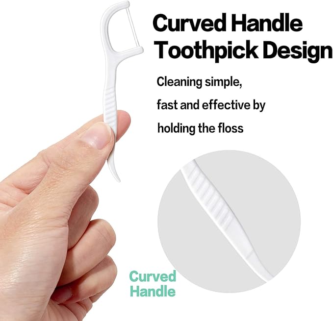 FAMILIFE Dental Floss Picks, Double Line Flossers 200 Count, Unwaxed Flossing Thinner and Tougher Unflavored Threader Flosser with 4 Travel Cases