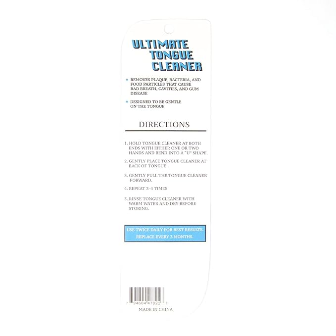 | 4 Pack Plastic Tongue Scraper | Gentle and Effective Cleaning | Fight Bad Breath and Plaque