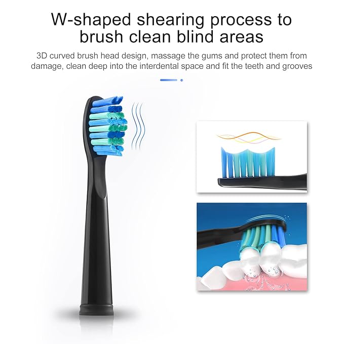 5 Pack Electric Toothbrush Replacement Heads Compatible with Fairywill,Toothbrush Heads Compatible with FW-507/508/551/515/917/959/2011,FW-D1/D3/D7/D8