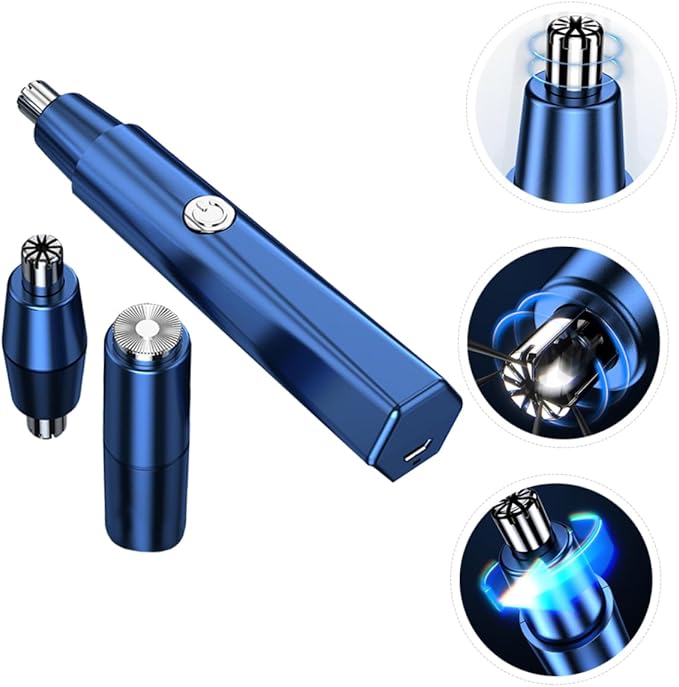 FRCOLOR 3sets Electric Nasal Hair Clipper Rotary Design for Easy Grooming Dual Function Nose Hair Trimmer and Beard Clipper Compact and Portable for Men