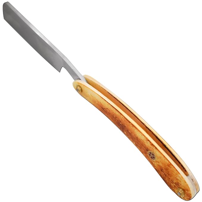 Straight Razor | Straight Edge-Razor Red Wood & Bone Handle- Sharp | High Hardness Stainless Steel Cutthroat Straight Edge Blade | Barber Razor (219)
