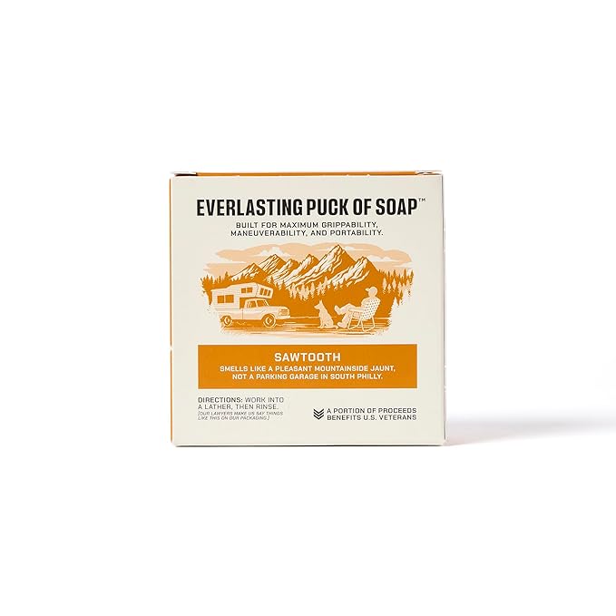 Duke Cannon Supply Co. Bar Soap Puck - Men's Rounded Bar Soap with Masculine Scents - Disc-Shaped Mens Soap - Hydrating & Deep Cleaning - All Skin Types - Sawtooth, 5 oz