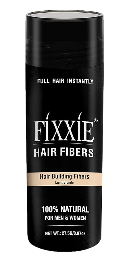 FIXXIE Hair Building Fibers LIGHT BLONDE for Thinning Hair 27.5g Bottle, Hair Fibre Concealer for Hair Loss for Men and Women, Naturally Thicker Looking Hair with Keratin Hair Fibres