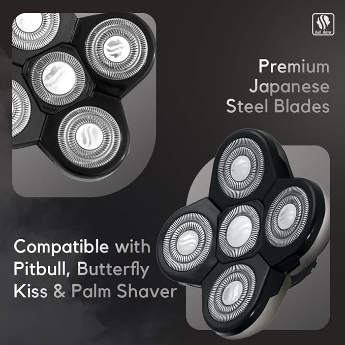 Skull Shaver Forte Replacement Blade - High-Performance Shaving Blade - Waterproof Electric Razor Blade - Wet & Dry Use - Compatible with Pitbull, Palm & Butterfly