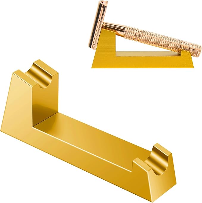 Aluminum Alloy Razor Stand, Safety Aluminum Men's Shaving Stand Silver for Bathroom Countertops, Compatible with Henson AL13, AL13-M and Ti22, Anti-Rust and Durable