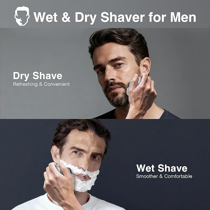 Head Shavers for Bald Men, Electric Shavers Razor, Rechargeable Bald Head Razor, 360°Close Shave for Men, 5D Magnetic Bald Head shavers Waterproof Mens Head Shaver for Wet/Dry Use (Silver)
