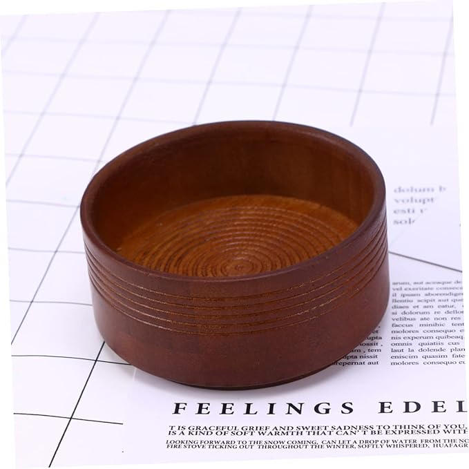 Angoily 3pcs Large Wooden Shaving Soap Bowl Men's Razor Bowl Shaving Foam Cup for Wet