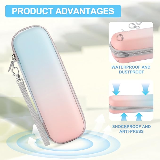 Toothbrush Travel Case for Oral B/Oral-B Pro 1000 1500 5000 7000 7500 9600/ Philips Sonicare 4100 5100 1100 6100 5300 Electric Toothbrush, Portable Hard Protective Storage Bag (Gradient)