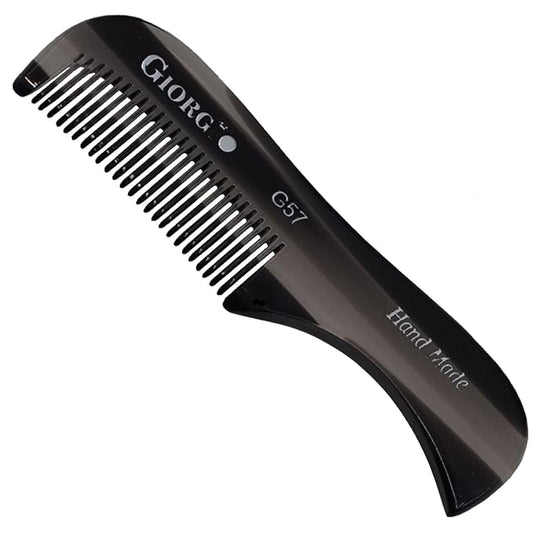 Giorgio G57 Extra Small 2.75 Inch Men's Fine Toothed Beard and Mustache Comb for Facial Hair Grooming and Styling. Wallet Pocket Comb Handmade of Quality Durable Cellulose, Saw-Cut and Hand Polished