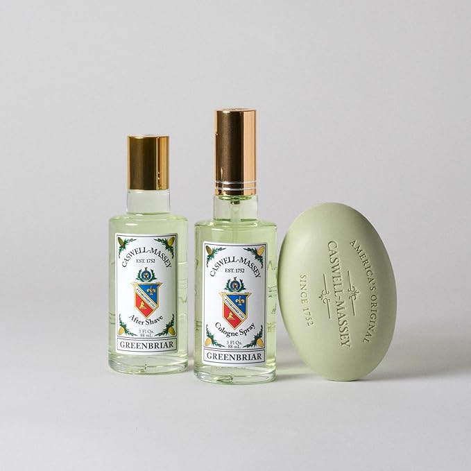Caswell-Massey Greenbriar Cologne Spray, Classic and Zesty Scent with Citrus, Sage & Patchouli, Fragrance for Men, Made in USA, 0.25 Oz