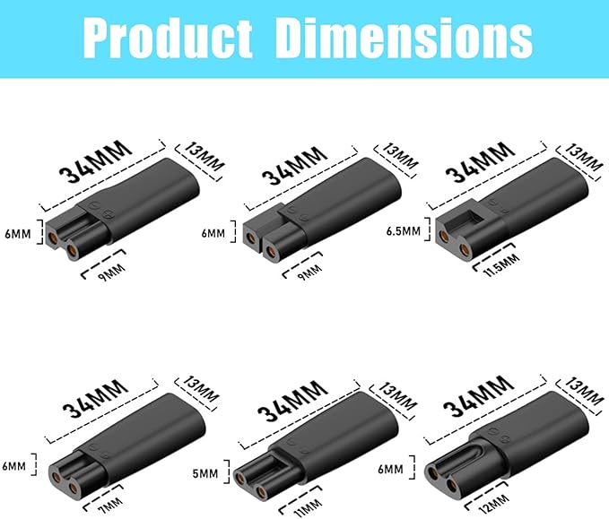 9PCS Type-C Power Cord Replacement Charger USB Adapter Compatible with a variety of Electric Hair Clippers, Beard trimmers, Shavers, Beauty Instruments, Desk Lamps,Purifiers, HQ8505 Charging Cable
