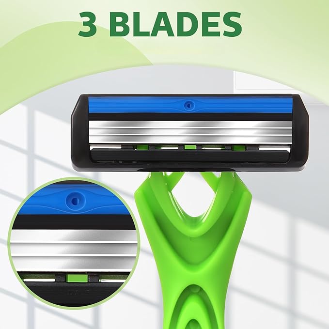 40 Pcs 3 Blade Disposable Razors for Men Bulk Sensitive Skin Razor for Men Travel Hotel Spa Summer Party Gift, Individually Packaged