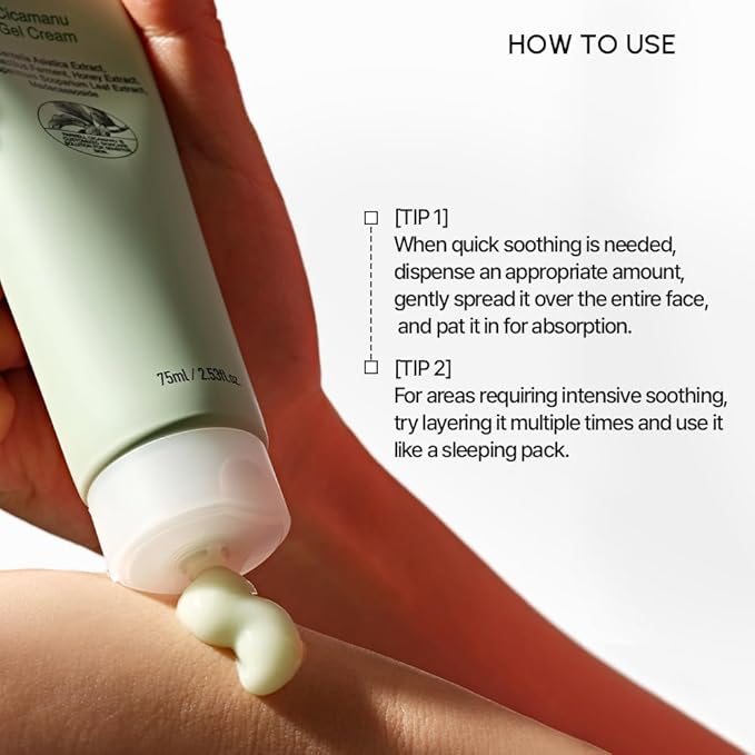 Parnell Cicamanu Gel Cream, Manuka Honey & Cica Moisturizer for Sensitive Skin. Hyaluronic Acid Soothing Face Cream (2.53 Fl Oz / 75ml)