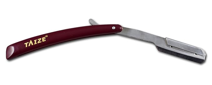 TAIZE - Straight Edge Razors -Professional Barber-Percent Stainless Steel Burgundy - 5''