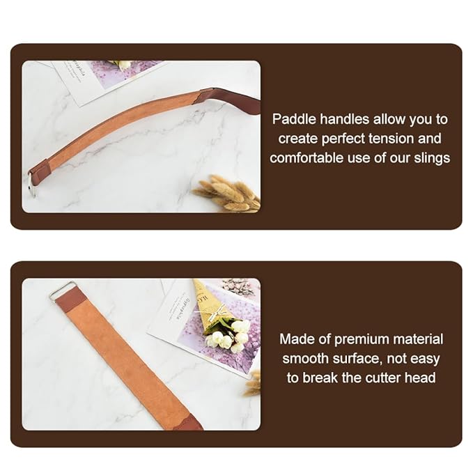 MERRYHAPY Leather Razor Strop Double-sided Sharpening Strap Brown for Home Use Shaver Sharpening Tool Barber Hair Cutting Accessories