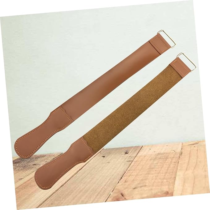 NOLITOY Longevity 2pcs Pure Cowhide Razor Strop Barber Strop for Razor Sharpening Durable Versatile