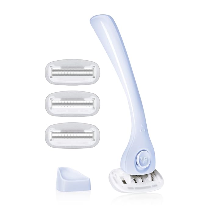 Billie Razors for Women Shave Kit – Women’s Razor + 4 x 5-Blade Razor Refills + Magnetic Holder – Cool Blue