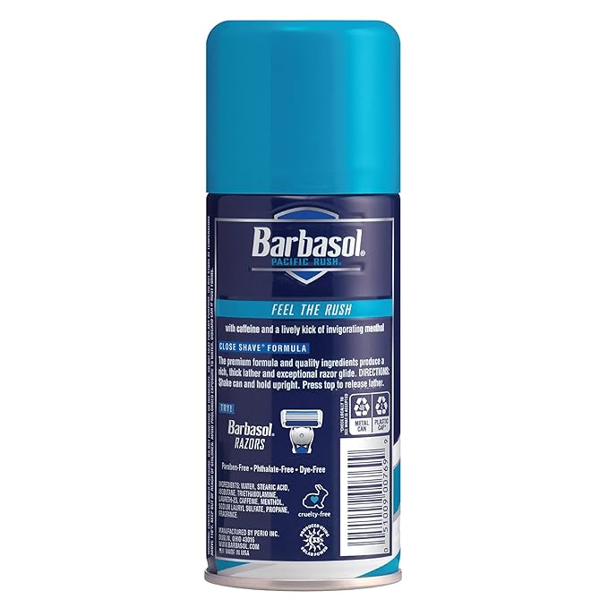 Barbasol Pacific Rush Thick and Rich Shaving Cream, 7 Ounce, Pack of 6