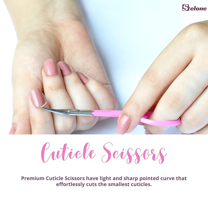 Cuticle Scissors Extra Fine Curved - Stainless Steel Professional Manicure Scissors Curved Finely Pointed & Thin Build - Perfect for Dry Skin, Frayed Tissue, & Tiny Hangnails