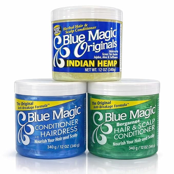 Blue Magic Bergamot, Indian Hemp & The Original, 12-Ounce Jars Pack of 3 Best-Sellers