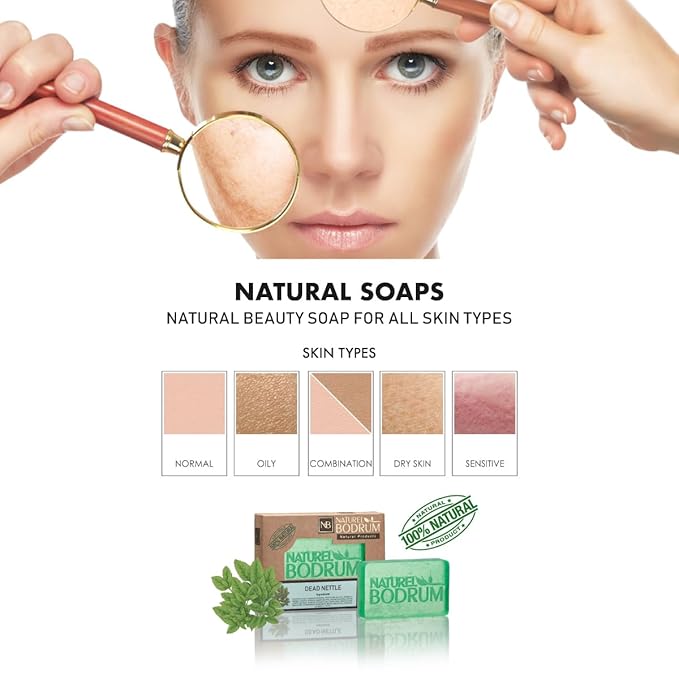 Dead Nettle Organic Soap Bar for Women and Men, Pack of 5 Glycerin Soap Bars - Botanical Body Bars – Gentle Herbal Cleanser - Natural & Vegan Spa Gift, for All Skin Types