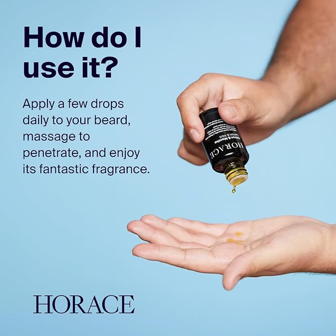 HORACE Tobacco & Vanilla Beard Oil for Men - Conditioner with Argan Oil - Gentle Beard Care for All Skin Types - Woody, Sweet Scent, 1 fl.oz