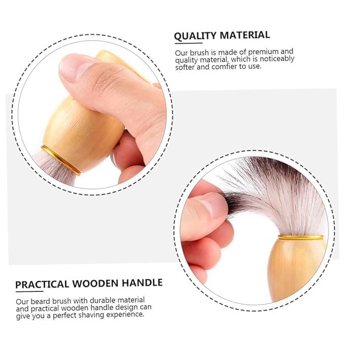 1Pc Wooden Handle Mustache Shaving Brush for Men Portable Beard Present for Father Day Valentine Day and Birthdays Suitable for All Beard