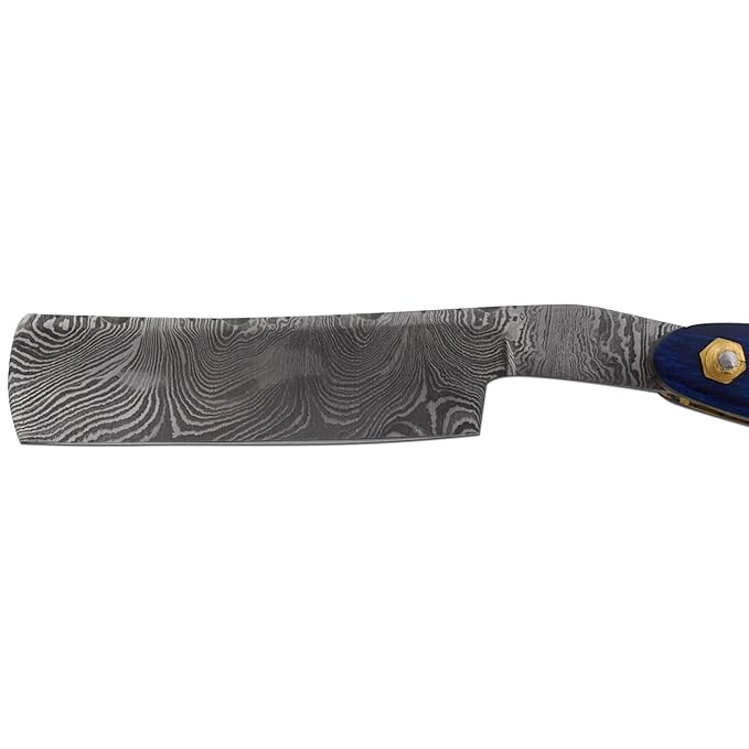 Straight Razor | Straight Edge-Razor Sharp High Hardness Real Damascus Steel Cutthroat Straight Edge-Blade | Barber Razor (326)