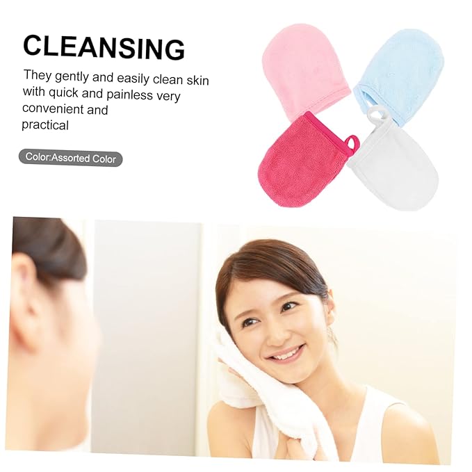 20pcs Facial Cleaning Gloves Sleep Mask Mitts Makeup Remover Mitts for Women Men Home Use