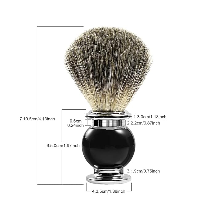 Shaving Brush, GRUTTI Men's Shaving Brush, Facial Beard Hair Cleaning Shaving Tool Shaving Brush Soap Shaving Shaving Brush, Acrylic Handle + Synthetic Shaving Brush