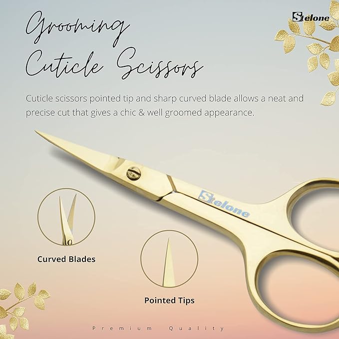 Professional Grooming Scissors Eyebrow Scissors Small Curved Stainless Steel Manicure & Beauty Scissor for Women
