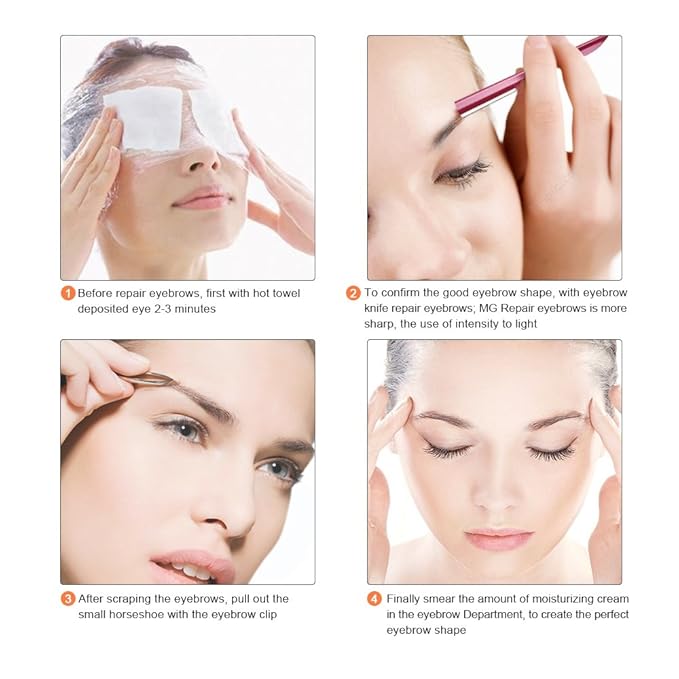 Eyebrow Trimmer, Completely Stainless Steel Eyebrow Razor Shaper for Men and Women, Grooming Shavers(10 pcs/box)