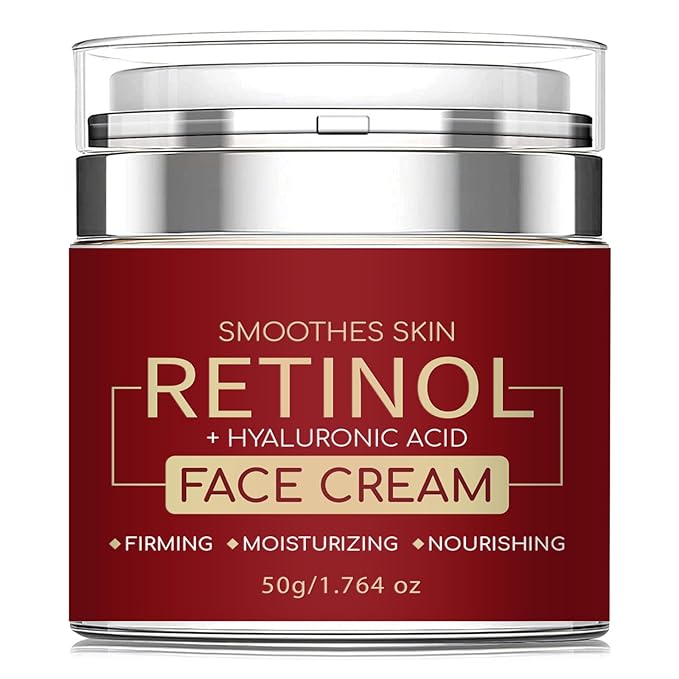 Retinol Face Moisturizer with Hyaluronic Acid, Retinol Cream for Lifting Repairing Moisturzing Skin, Smoothes Skin Anti Wrinkle Cream for Women & Men - All Skin Types 1.76 Fl Oz