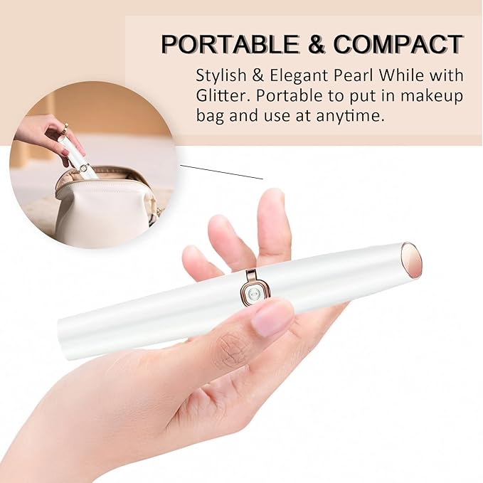 Eyebrow Hair Remover, Upgraded Hair Removal Trimmer, Flawless & Pain-Free Facial Hair Removal for Women & Men, Body Hair Trimmer Personal Groomers for Upper Lips/Nose/Eyebrow/arms/Legs (Pearl White)