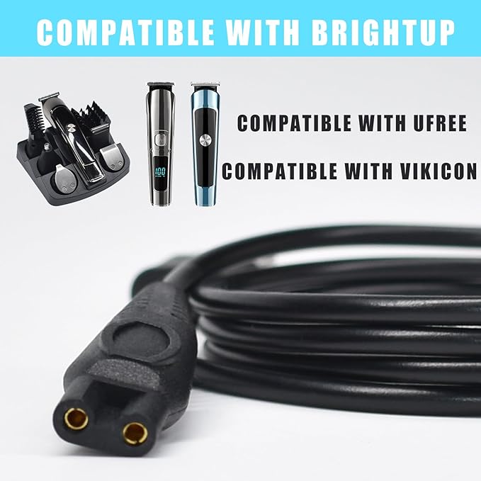 Pinkind Charger Cord Compatible with Brightup/Ufree/VIKICON Beard Trimmer All-in-one Multifunctional Grooming kit Hair Clippers USB Charging Cable