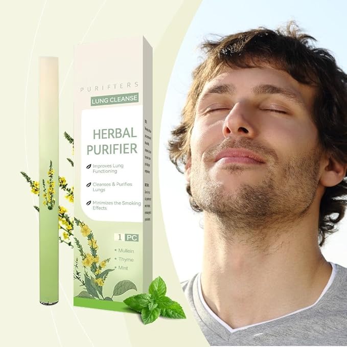 Herbal Diffuser Pen for Respiratory Support with Mullein, Thyme & Mint | Natural Breath Freshener | Cleansing Oral Care Stick (Green*3)