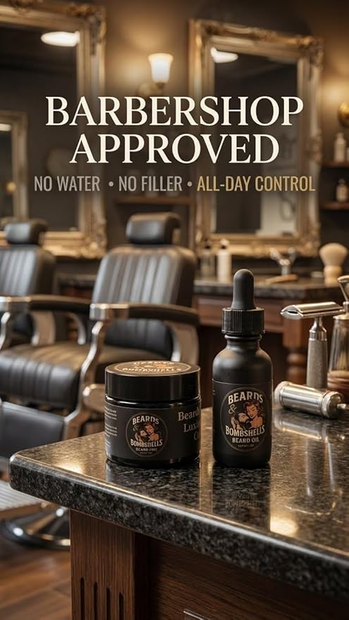 Beards & Bombshells Hydrating Beard Butter, Light Whipped, Non-Greasy, Softens Hair, Tames Frizz, Adds Light Shape (Masculine Cologne-inspired)