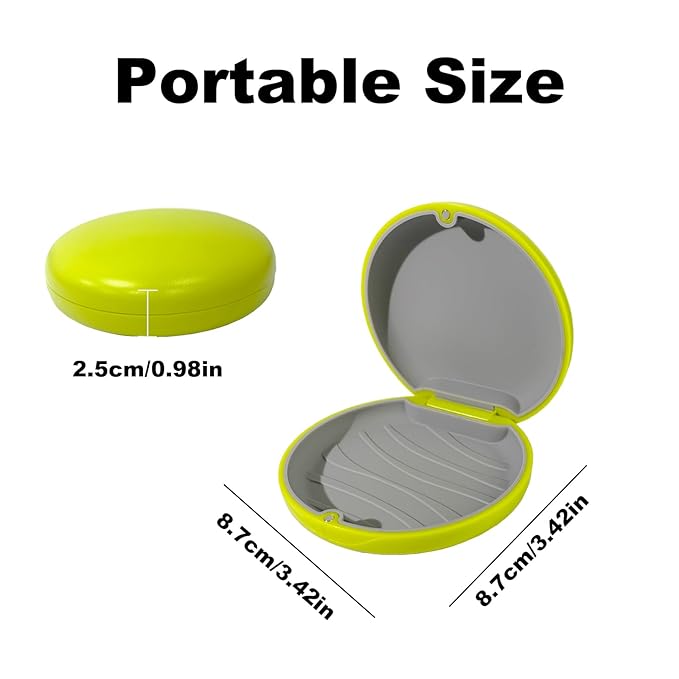 2PCS Retainer Case Compatible with Invisalign,Cute Slim Aligner Case,Customized Magnetic Closure Orthodontic Retainer Cases (2 Pack Green + Light gray Silicone)