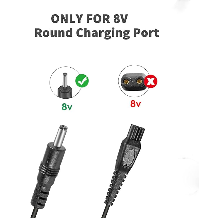 8V Charger Compatible With Philips HQ840 MG3000 MG3750
