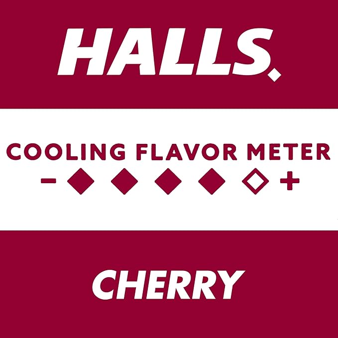 HALLS Cough and Throat Relief Cherry Cough Drops, Value Pack, 80 Drops