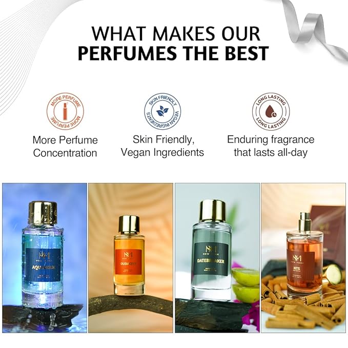 NOURISH MANTRA NM New York Night Time Slay Luxury Perfume For Men | Premium Long Lasting Fragrance Spray | With Aromatic Blend of Herbal & Woody Notes | Perfume For Men | 100 ml