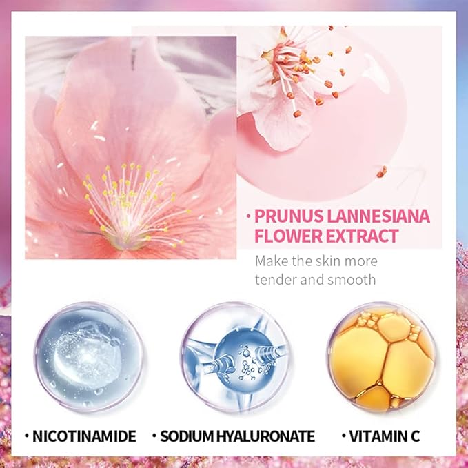 Sakura Face Lotion Moisturizing Essence for Shrink Pores Skin Daily Care, Toner Lotion Hydrating Repair Face Cream Vitamin C Serum Improve Skin Nourishing Facial Cream Softener Skincare