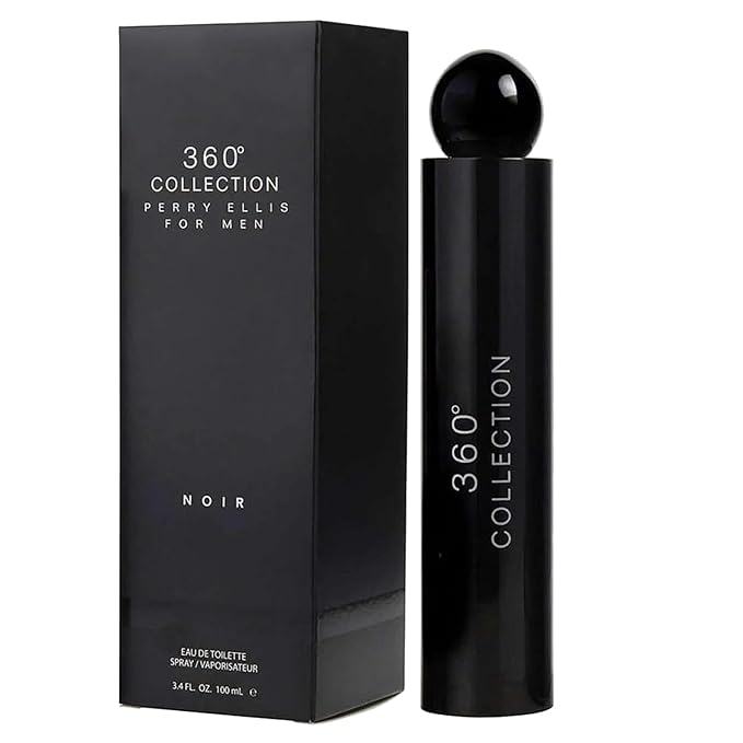Perry Ellis 360 Collection Noir for Men Eau de Toilette Spray, 3.4 Ounce
