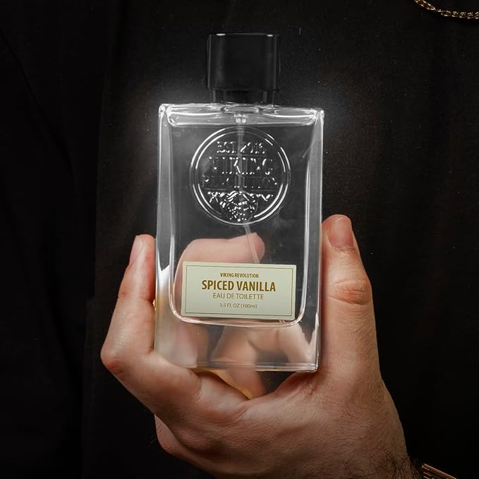 Viking Revolution Spiced Vanilla Cologne for Men - Aromatic Mens Cologne Spray Eau de Toilette - Alluring Perfume for Men with Notes of Peony, Agarwood, Leather and Iris - Gifts for Men 3.5 Fl Oz