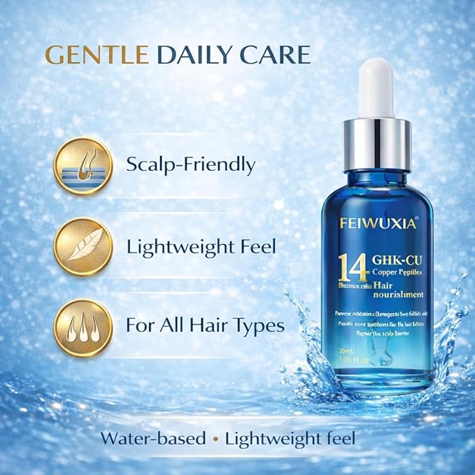 GHK-CU Hair Growth Serum, Hair Serum for Hair Growth, Scalp Nourishing Hair Growth Products to Support Thinning Hair for Men and Women