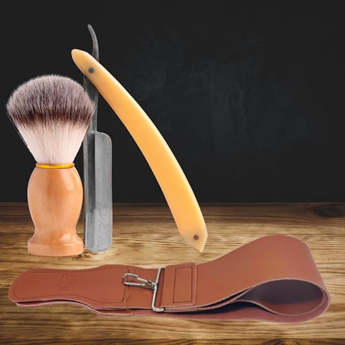 Gents Leather Razor Strop 2.5" x 22" Super Soft Cowhide Dual Straps with Clip Sharpening Razor, Knifes & Kitchen Cutlery, Keeps Your Blade Sharp