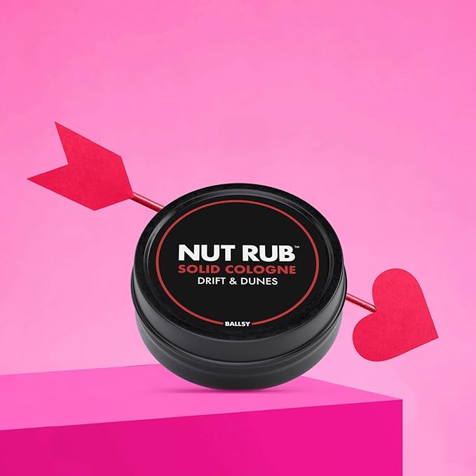 Ballsy Body & Groin Rub, Cologne for Everywhere, with Beeswax, Coconut and Sunflower Seed Oil, Drift and Dunes .85 oz