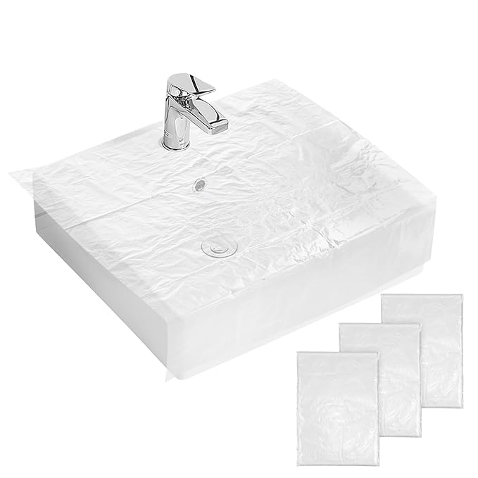 Beard Hair Catcher for Sink Beard Bib Disposable Beard Catcher for Shaving Sink Cover for Shaving & Trimming Clear Stop Worrying About Cleaning (Clear 100 PCS)