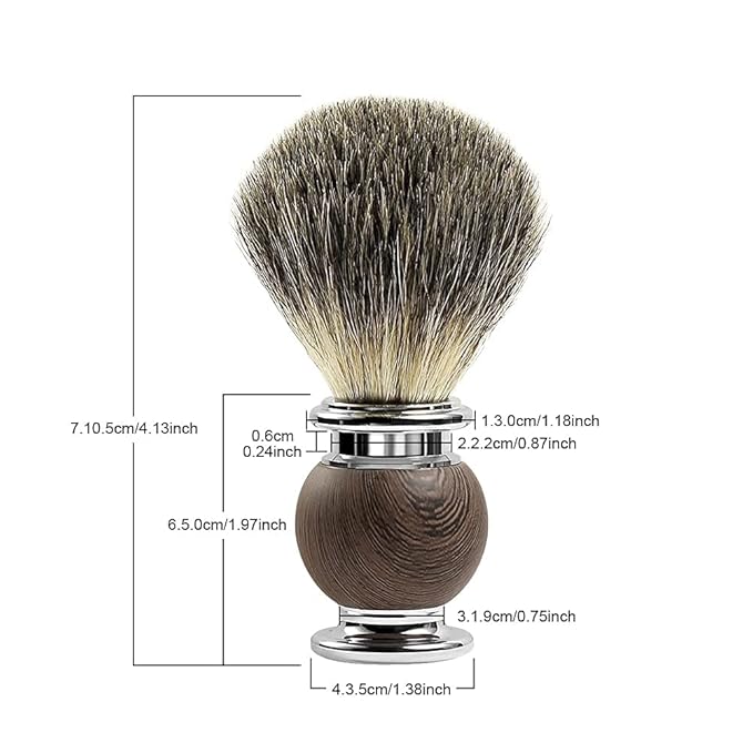 Men's Luxury Shaving Brush - GRUTTI Shave Brush for Wet Shave Using Shaving Cream & Soap，Professional, Fast - Lathering, No - Shedding, Synthetic Bristles - for Men Gift